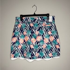 Pebble Beach Dry-Luxe Performance Golf Skort with a navy floral and zebra print